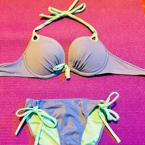 Bright blue green bikini!
